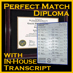 PERFECT MATCH REPLACEMENT DOCTORAL DIPLOMA W/IN-HOUSE TRANSCRIPTS