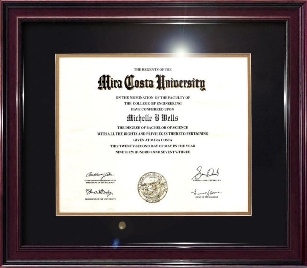 Mira Costa University Fake College Diploma