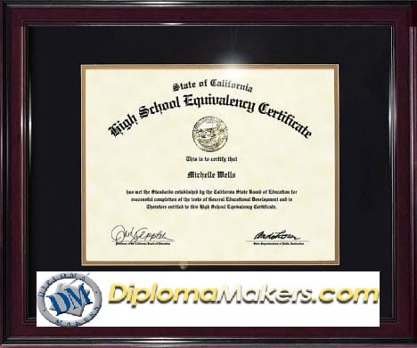 High School Equivalency Certificate Fake Degree Certificate