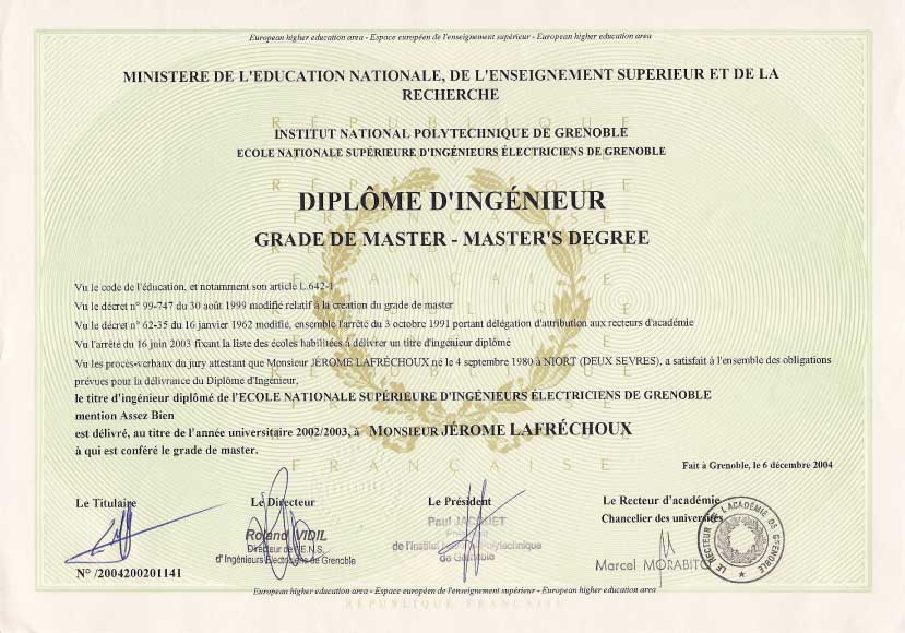 France fake diploma sample Universite Toulouse III