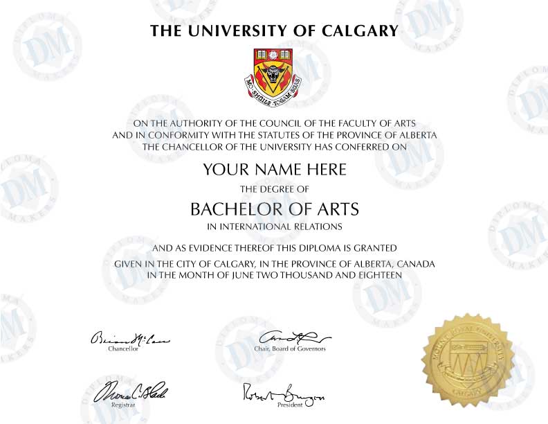 Alberta fake diploma samples The University of Calgary