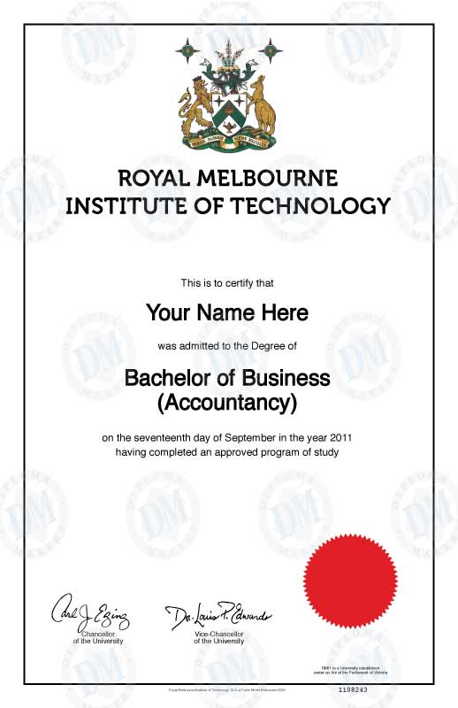 Australia fake diploma sample Royal Melbourne I of Technology