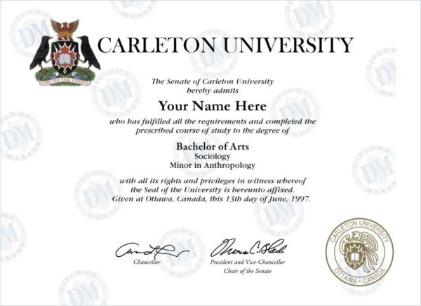 Fake Diploma Samples from Canada - Diploma Makers