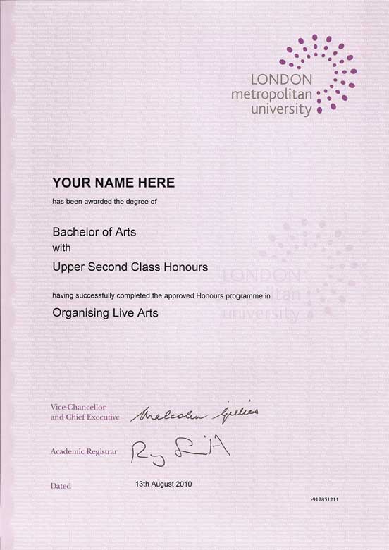 England fake diploma samples London Metropolitan University