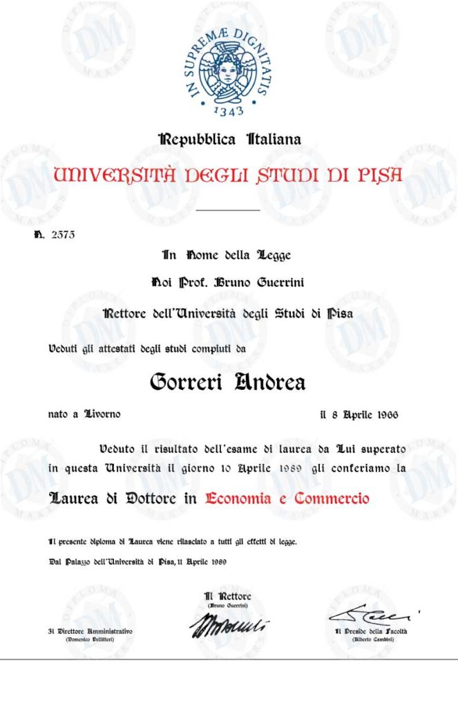 Italy fake diploma sample Università degli Studi di Milano