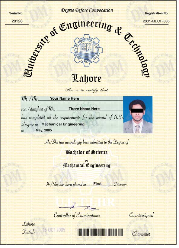 Fake Diploma Samples From Pakistan Diploma Makers