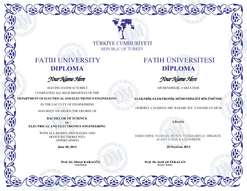 Turkey fake diploma Fatih University