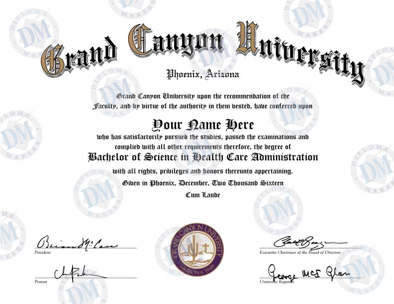 USA Arizona fake diploma Grand Canyon University