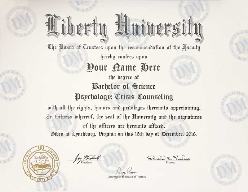 USA fake diploma samples Liberty University