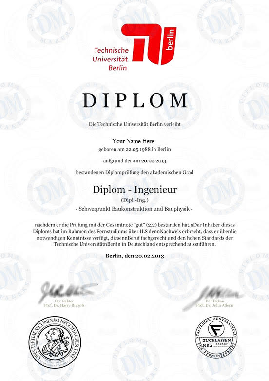 fake diploma Technische Universitat Berlin Germany