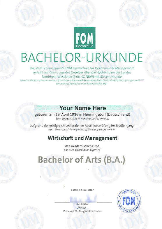 fake diploma fom hochschule germany