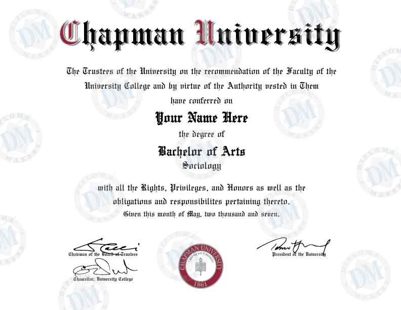 fake diploma Chapman University 1