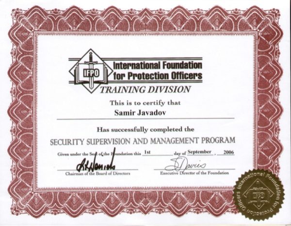SSMP certificate