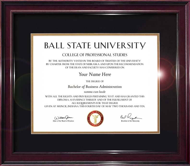 USA fake diploma sample Ball State University