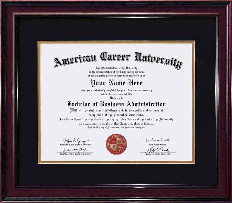 USA fake diploma sample American Career University