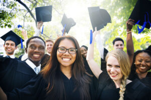 College students getting their fake college diploma